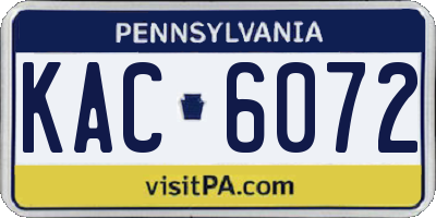 PA license plate KAC6072