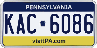 PA license plate KAC6086