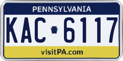 PA license plate KAC6117