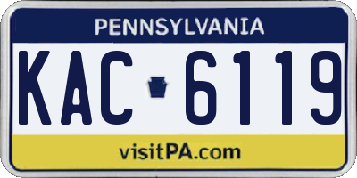 PA license plate KAC6119