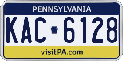 PA license plate KAC6128