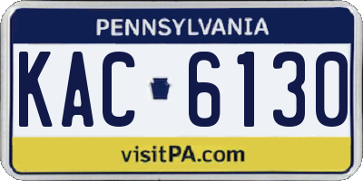 PA license plate KAC6130