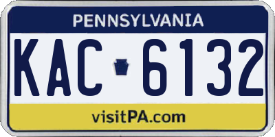 PA license plate KAC6132