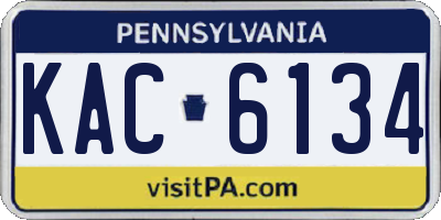 PA license plate KAC6134
