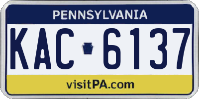 PA license plate KAC6137