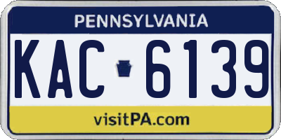 PA license plate KAC6139