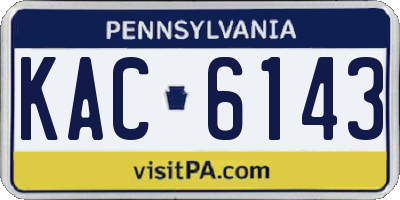 PA license plate KAC6143
