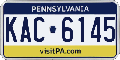 PA license plate KAC6145