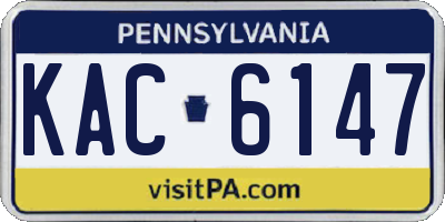 PA license plate KAC6147