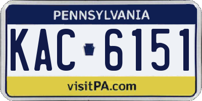 PA license plate KAC6151