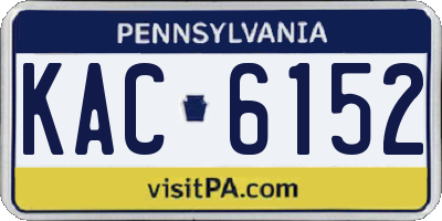 PA license plate KAC6152