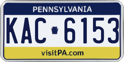 PA license plate KAC6153