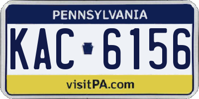 PA license plate KAC6156