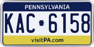 PA license plate KAC6158