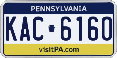 PA license plate KAC6160