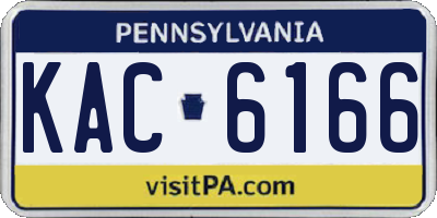 PA license plate KAC6166