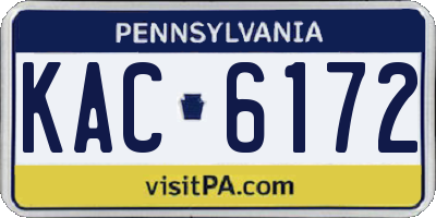 PA license plate KAC6172