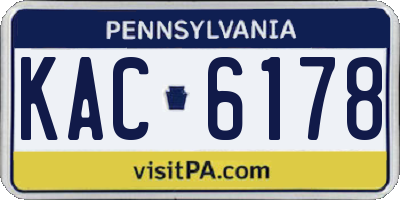 PA license plate KAC6178