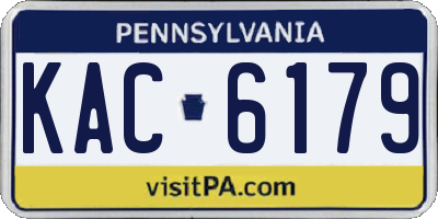 PA license plate KAC6179
