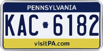 PA license plate KAC6182