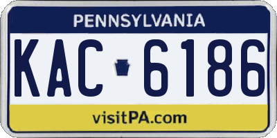 PA license plate KAC6186