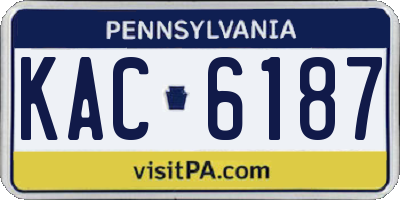 PA license plate KAC6187