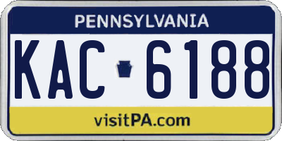 PA license plate KAC6188
