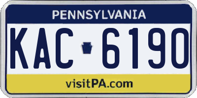 PA license plate KAC6190
