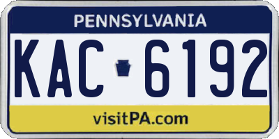PA license plate KAC6192