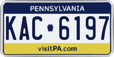 PA license plate KAC6197
