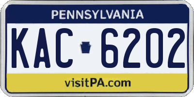 PA license plate KAC6202