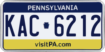 PA license plate KAC6212