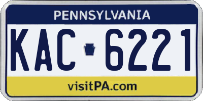 PA license plate KAC6221
