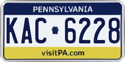 PA license plate KAC6228