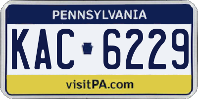 PA license plate KAC6229