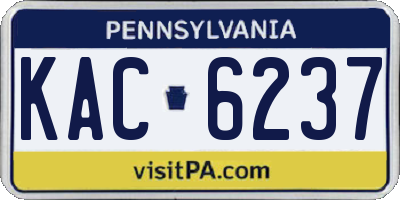 PA license plate KAC6237