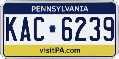 PA license plate KAC6239
