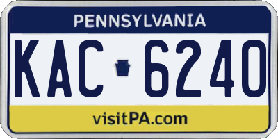 PA license plate KAC6240