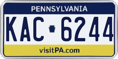 PA license plate KAC6244