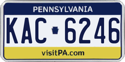 PA license plate KAC6246