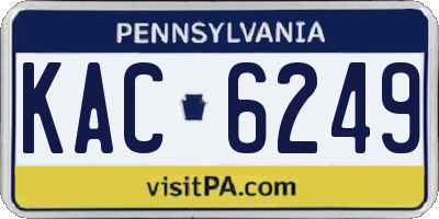 PA license plate KAC6249