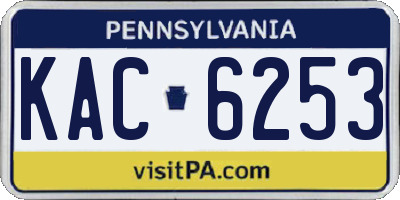 PA license plate KAC6253