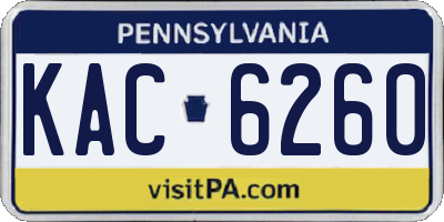 PA license plate KAC6260
