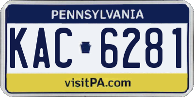 PA license plate KAC6281