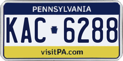 PA license plate KAC6288