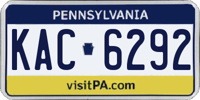 PA license plate KAC6292