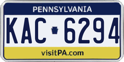 PA license plate KAC6294