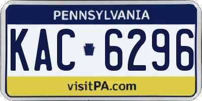 PA license plate KAC6296