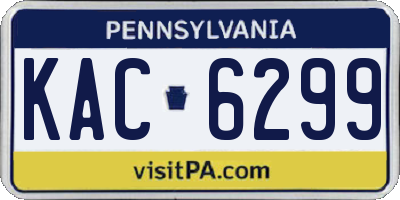 PA license plate KAC6299
