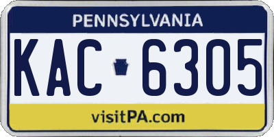 PA license plate KAC6305